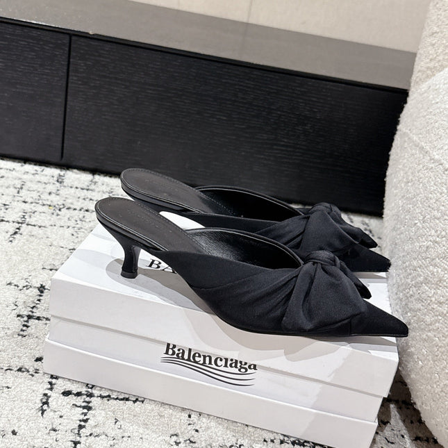 KNIFE LAVALIÈRE 45MM MULE IN BLACK NYLON JERSEY