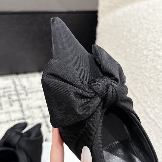 KNIFE LAVALIÈRE 45MM MULE IN BLACK NYLON JERSEY