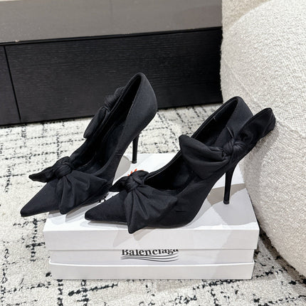 KNIFE KNOT 95MM PUMP IN BLACK STRETCH CUPRO AND NYLON JERSEY