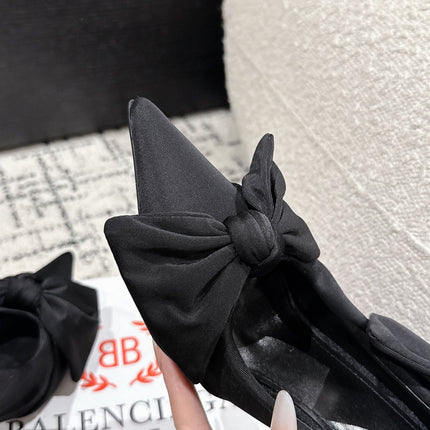 KNIFE KNOT 95MM PUMP IN BLACK STRETCH CUPRO AND NYLON JERSEY