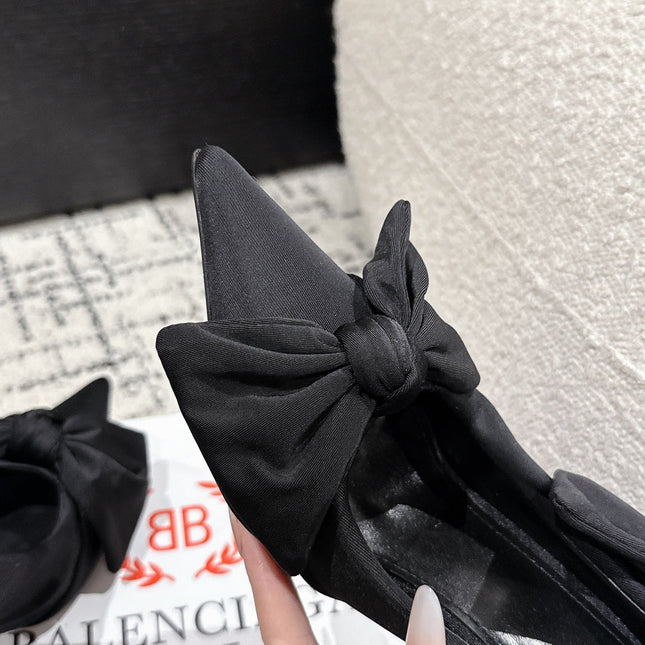 KNIFE KNOT 95MM PUMP IN BLACK STRETCH CUPRO AND NYLON JERSEY