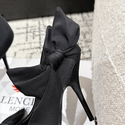 KNIFE KNOT 95MM PUMP IN BLACK STRETCH CUPRO AND NYLON JERSEY