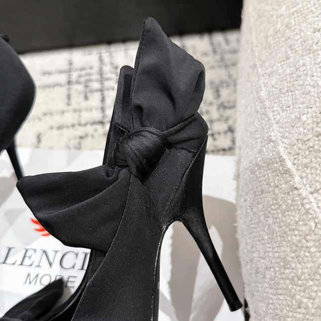 KNIFE KNOT 95MM PUMP IN BLACK STRETCH CUPRO AND NYLON JERSEY