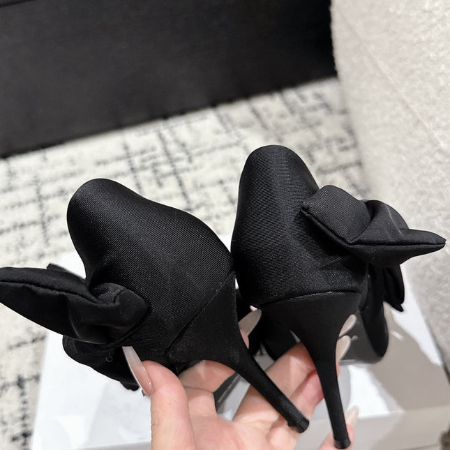 KNIFE KNOT 95MM PUMP IN BLACK STRETCH CUPRO AND NYLON JERSEY