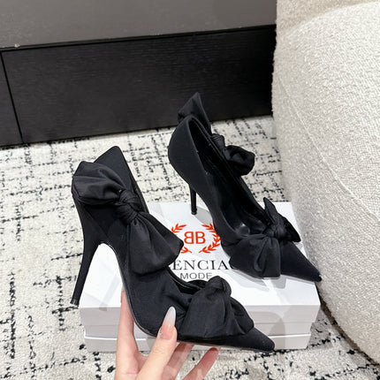 KNIFE KNOT 95MM PUMP IN BLACK STRETCH CUPRO AND NYLON JERSEY