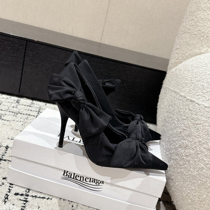 KNIFE KNOT 95MM PUMP IN BLACK STRETCH CUPRO AND NYLON JERSEY