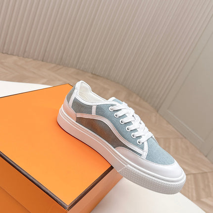 HM 25S SNEAKER LOW SPORTS IN BLUE DENIM MIX WHITE LAMBSKIN