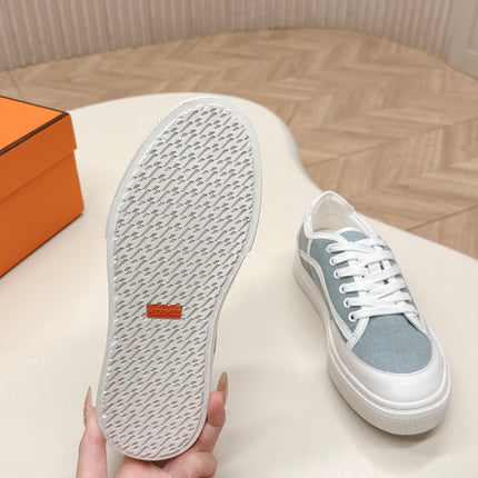 HM 25S SNEAKER LOW SPORTS IN BLUE DENIM MIX WHITE LAMBSKIN