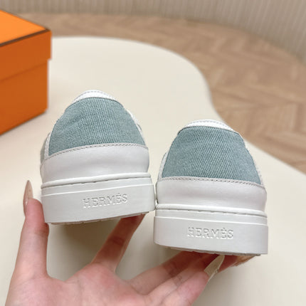 HM 25S SNEAKER LOW SPORTS IN BLUE DENIM MIX WHITE LAMBSKIN