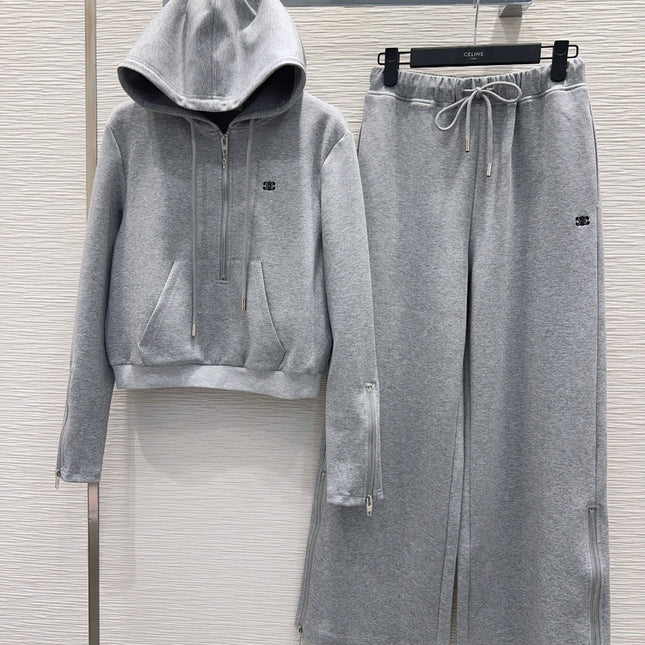 CELINE 25S WIDE-LEG PANTS HOODIE SET 0137