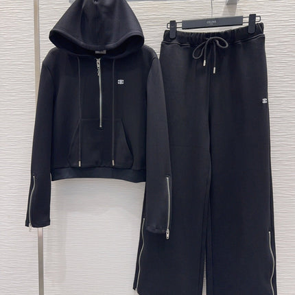 CELINE 25S WIDE-LEG PANTS HOODIE SET 0136