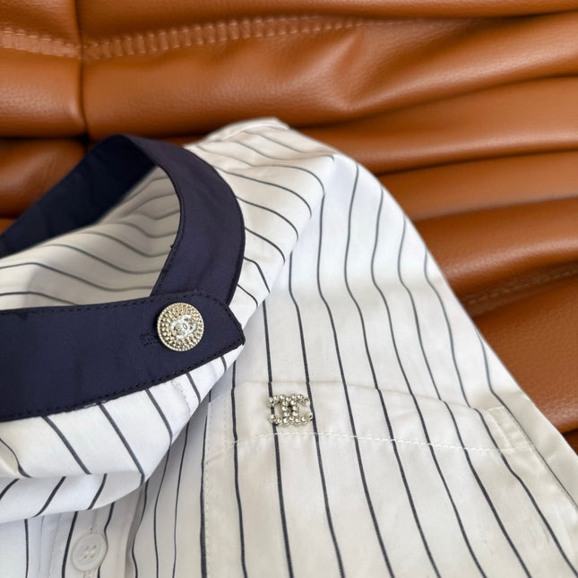 CC 25 Strped Shirt White Cotton