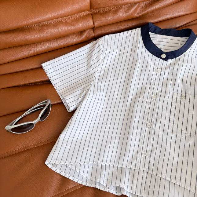 CC 25 Strped Shirt White Cotton