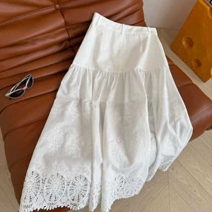 WHITE DRESS 25S WITH LACE EMBROIDERY 265759