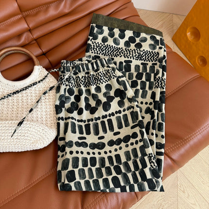 LINEN 25S PRINTED PANTS 265699