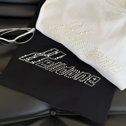 SHORT-SLEEVE TEE 25S WITH PEARL LETTERING 265703