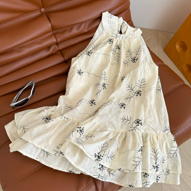 HALTER NECK TOP WITH LARGE FLORAL EMBROIDERY 265731