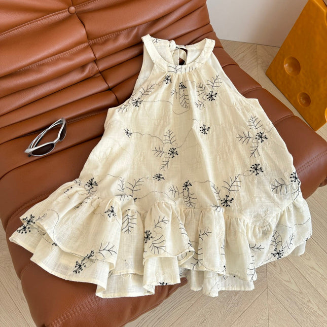 HALTER NECK TOP WITH LARGE FLORAL EMBROIDERY 265731