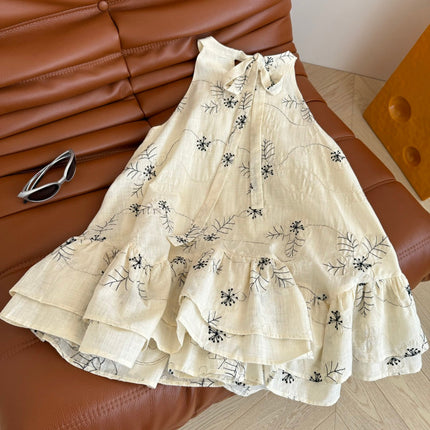 HALTER NECK TOP WITH LARGE FLORAL EMBROIDERY 265731