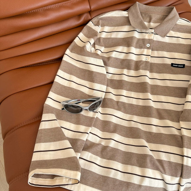 MIU STRIPED TEE IN TWO VERSIONS 25S IN COTTON 265679