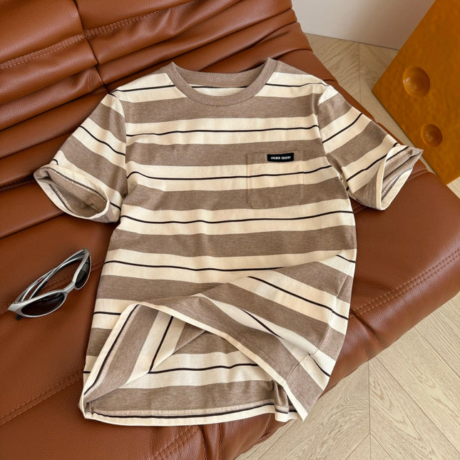 MIU STRIPED TEE IN TWO VERSIONS 25S IN COTTON 265679