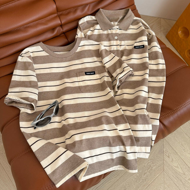 MIU STRIPED TEE IN TWO VERSIONS 25S IN COTTON 265679