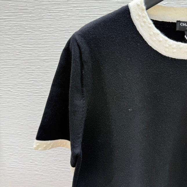 CC SHORT-SLEEVE CREW NECK KNIT TOP 267987