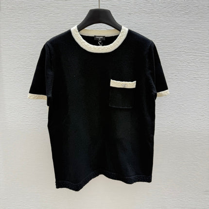 CC SHORT-SLEEVE CREW NECK KNIT TOP 267987