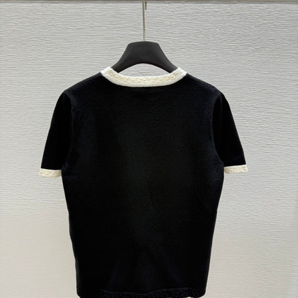 CC SHORT-SLEEVE CREW NECK KNIT TOP 267987