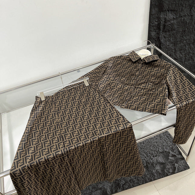 FF PRINTED SHORT SHIRT AND SKIRT IN TWILL FABRIC 265978