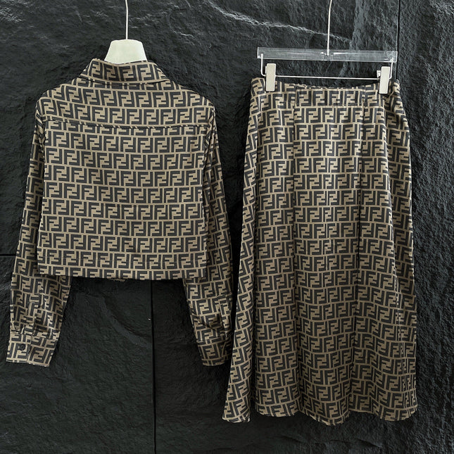 FF PRINTED SHORT SHIRT AND SKIRT IN TWILL FABRIC 265978