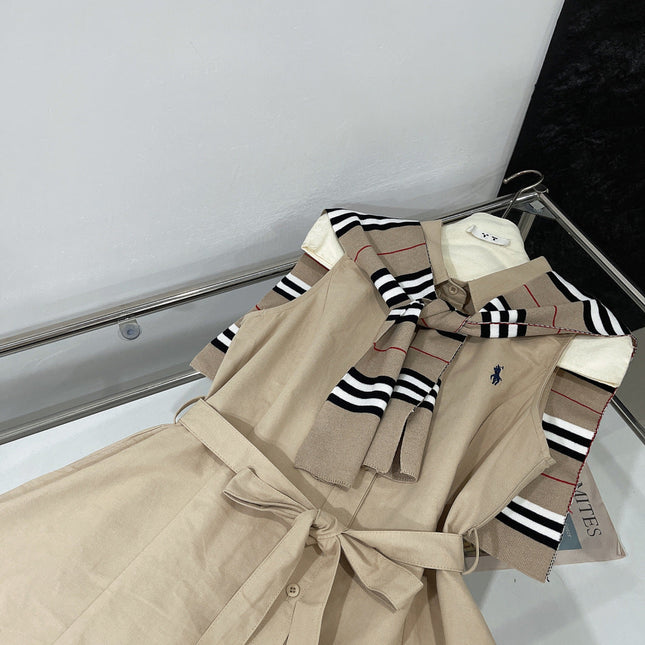 SLEEVELESS DRESS WITH SCARF 265951