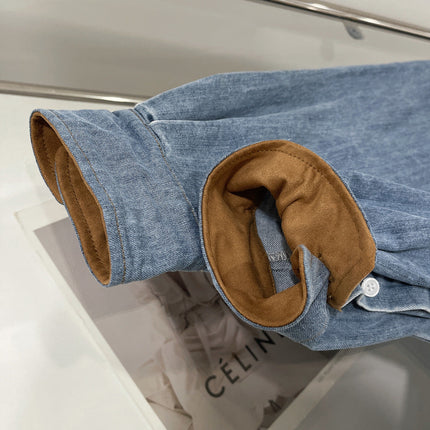 MIU DENIM SHIRT JACKET BLUE 265831