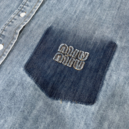 MIU DENIM SHIRT JACKET BLUE 265831