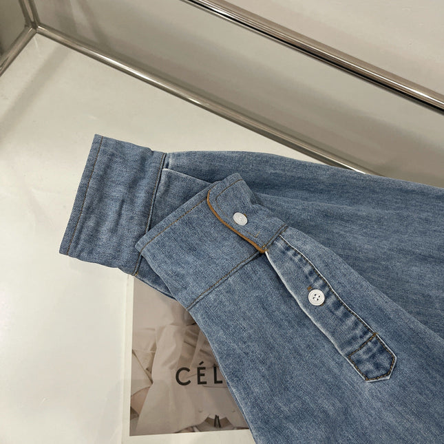 MIU DENIM SHIRT JACKET BLUE 265831