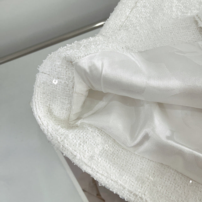 SEQUIN EMBELLISHED BLAZER IN WHITE 265872