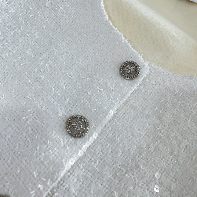 SEQUIN EMBELLISHED BLAZER IN WHITE 265872