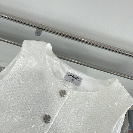 SEQUIN EMBELLISHED BLAZER IN WHITE 265872