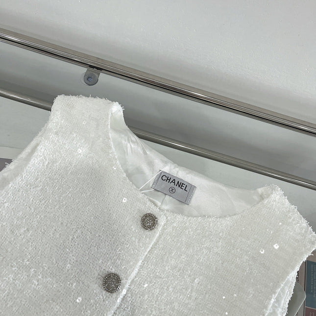 SEQUIN EMBELLISHED BLAZER IN WHITE 265872