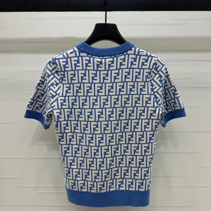 FEND 25S FLORAL LOGO KNIT SHORT SLEEVE SHIRT 264224