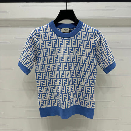 FEND 25S FLORAL LOGO KNIT SHORT SLEEVE SHIRT 264224