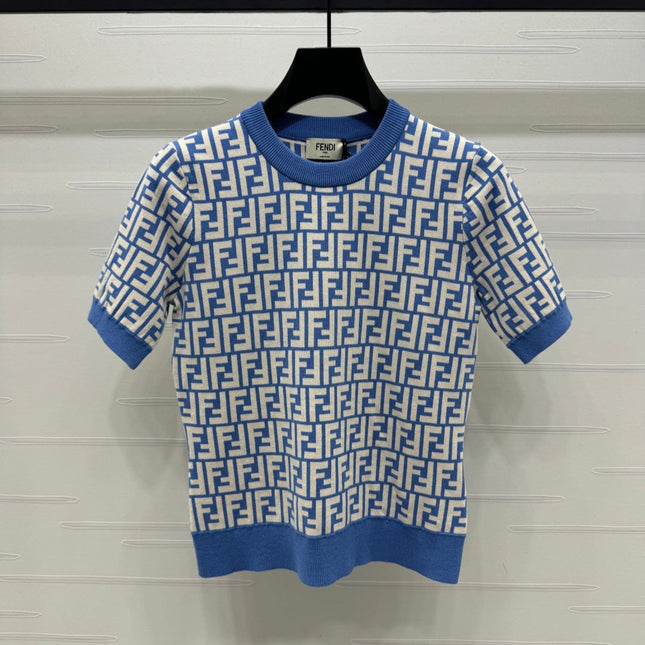 FEND 25S FLORAL LOGO KNIT SHORT SLEEVE SHIRT 264224