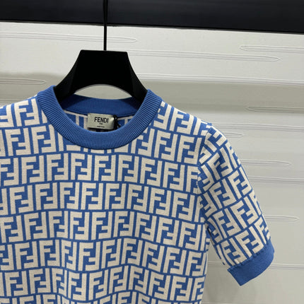 FEND 25S FLORAL LOGO KNIT SHORT SLEEVE SHIRT 264224