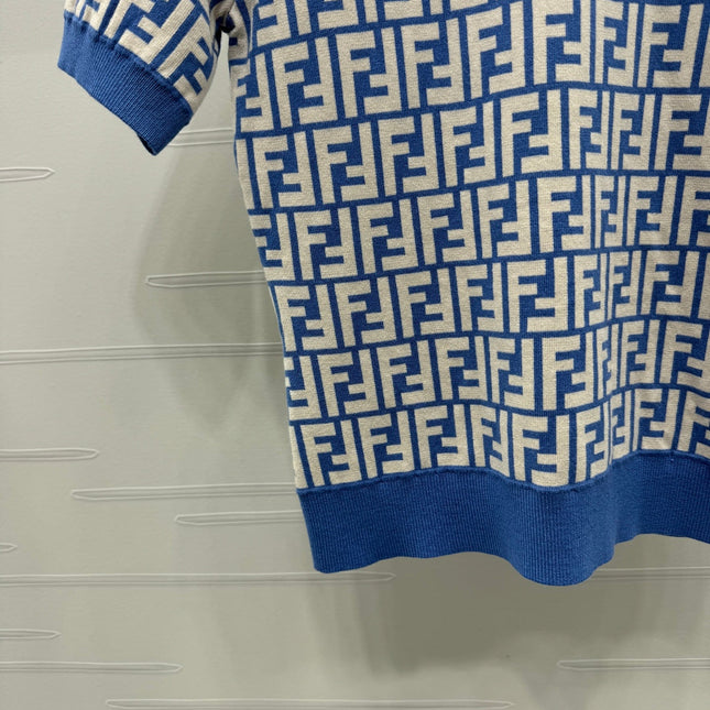 FEND 25S FLORAL LOGO KNIT SHORT SLEEVE SHIRT 264224