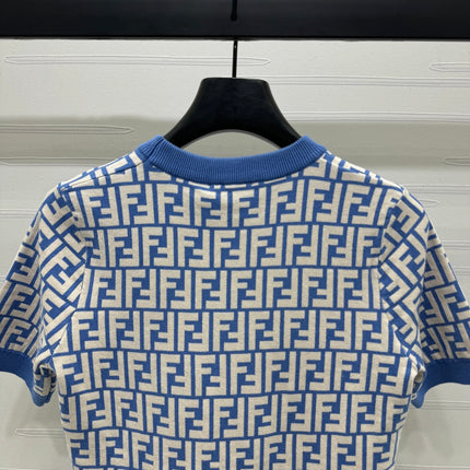 FEND 25S FLORAL LOGO KNIT SHORT SLEEVE SHIRT 264224