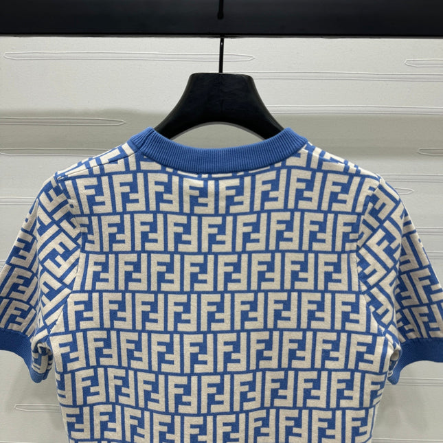 FEND 25S FLORAL LOGO KNIT SHORT SLEEVE SHIRT 264224