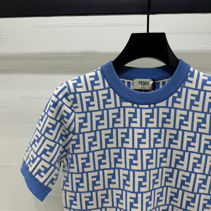 FEND 25S FLORAL LOGO KNIT SHORT SLEEVE SHIRT 264224