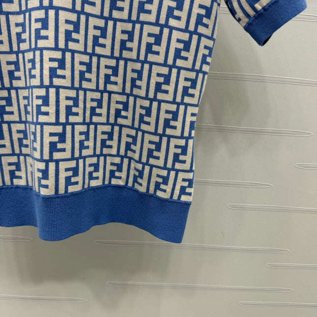 FEND 25S FLORAL LOGO KNIT SHORT SLEEVE SHIRT 264224