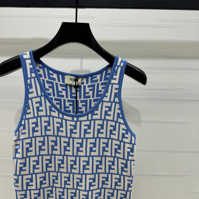 FEND 25S CROCHET FLORAL LOGO PINAFORE DRESS 264221