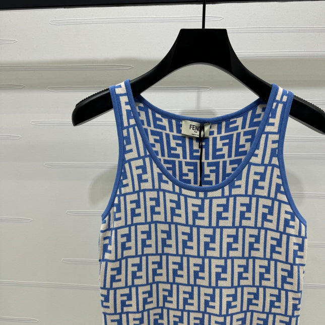 FEND 25S CROCHET FLORAL LOGO PINAFORE DRESS 264221